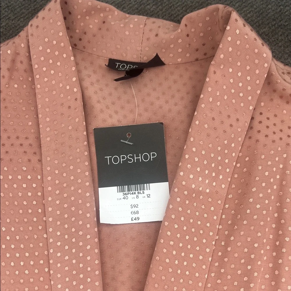 Topshop Blush Pink Satin Long-Sleeve Romper